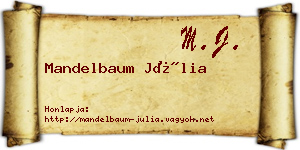 Mandelbaum Júlia névjegykártya